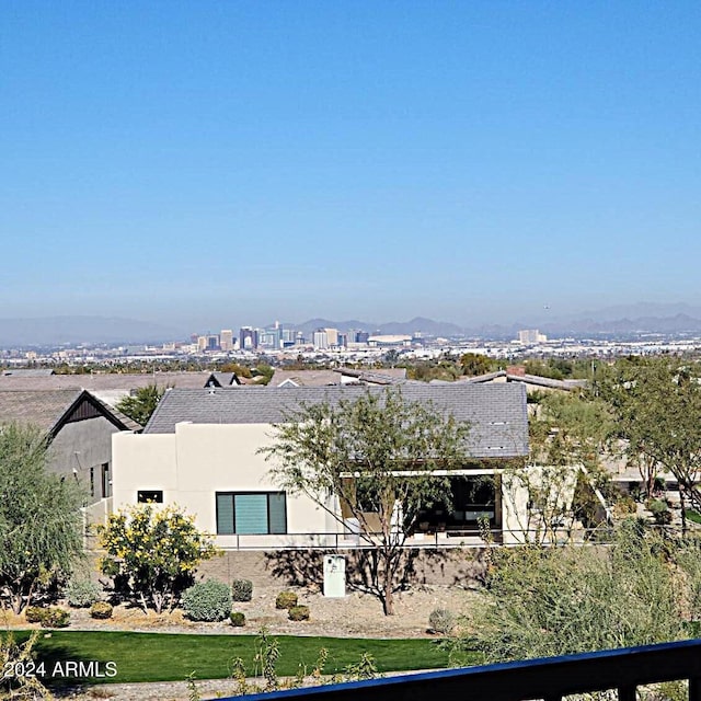 view of water feature with a mountain view