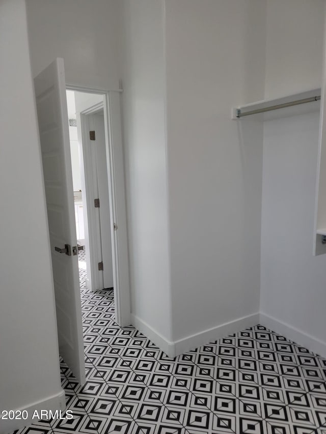 interior space featuring light tile flooring