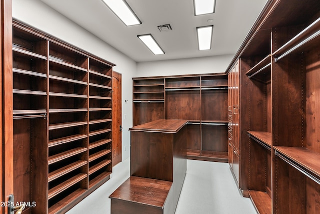 spacious closet with visible vents