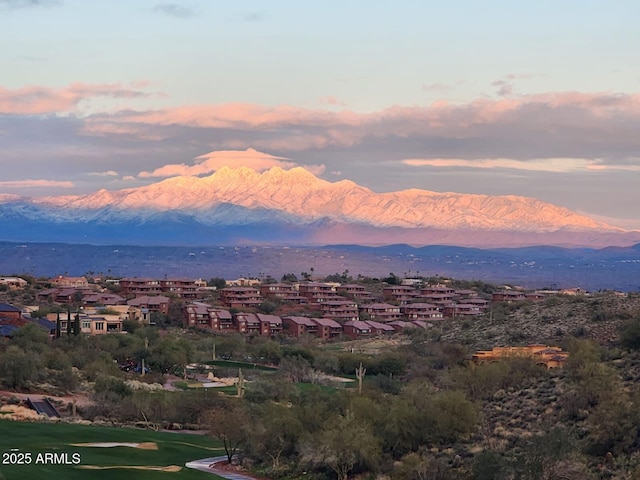 view of mountain feature with a residential view