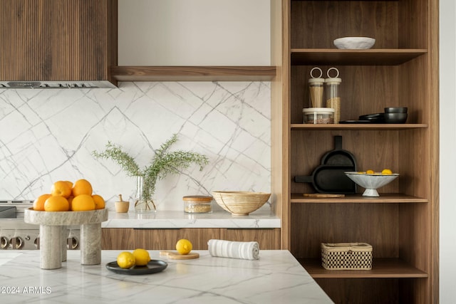 interior space featuring tasteful backsplash