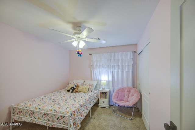 4609 E Ironhorse Rd, Gilbert, AZ 85297 - carpeted bedroom with ceiling fan and a closet