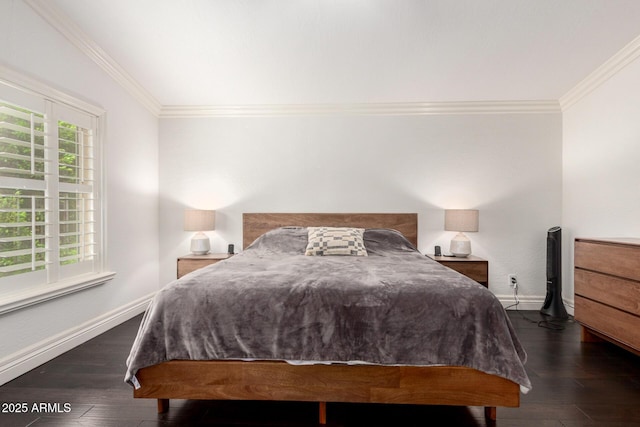 2026 E Cortez Dr, Gilbert, AZ 85234 - bedroom featuring crown molding, dark wood finished floors, and baseboards