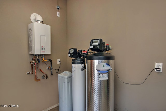 utilities featuring tankless water heater