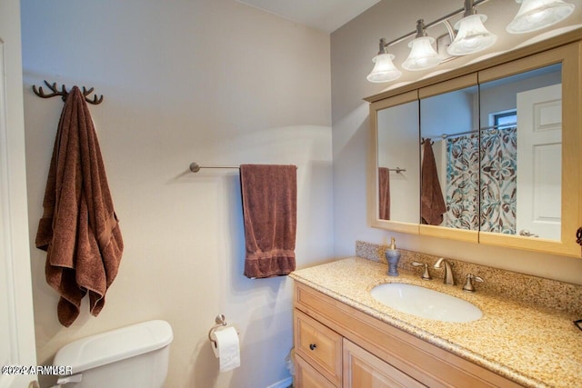 bathroom with toilet and vanity