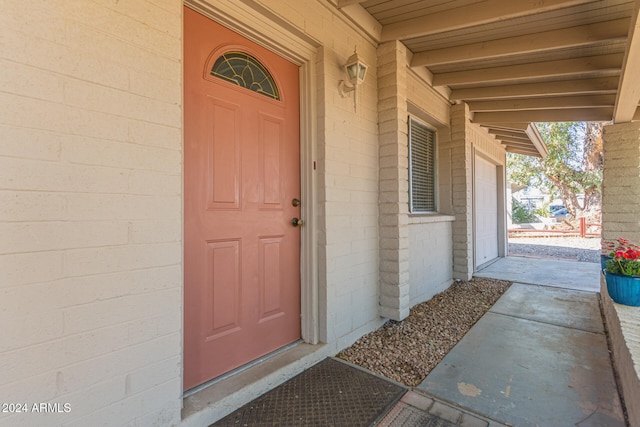 view of doorway to property