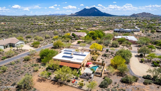 bird's eye view with a mountain view