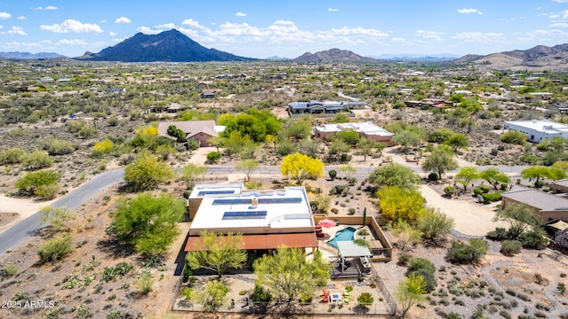 bird's eye view with a mountain view and a residential view