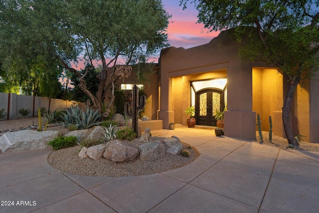 view of front of house with french doors