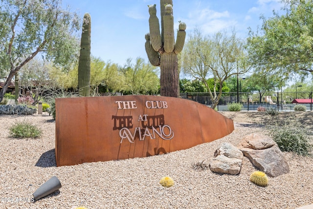 view of community sign