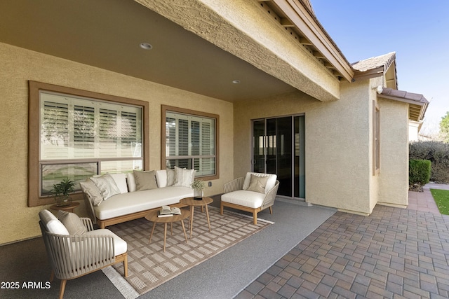 view of patio featuring outdoor lounge area