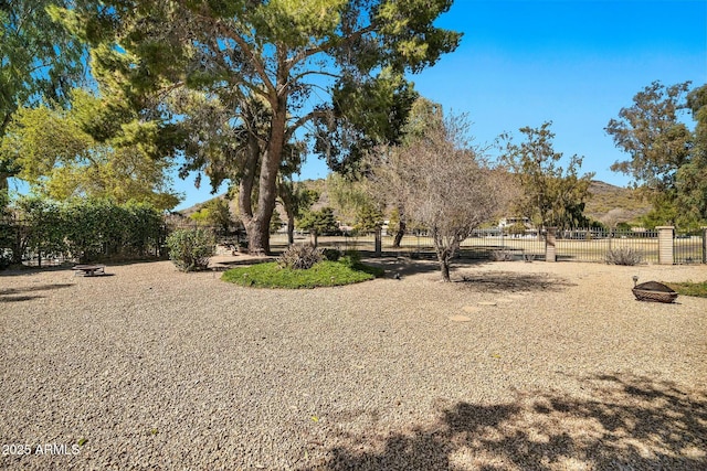 view of yard featuring fence