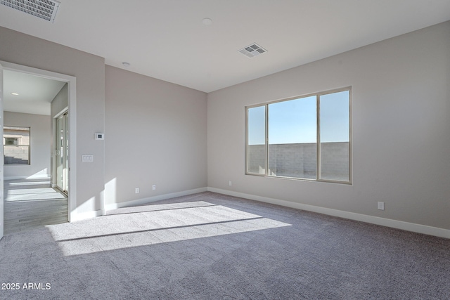 spare room featuring light carpet