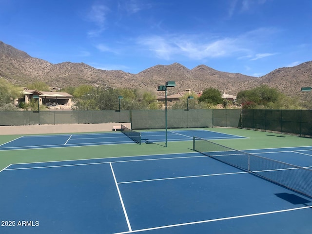 11550 E Paradise Ln, Scottsdale, AZ 85255 - view of tennis court featuring community basketball court and a mountain view