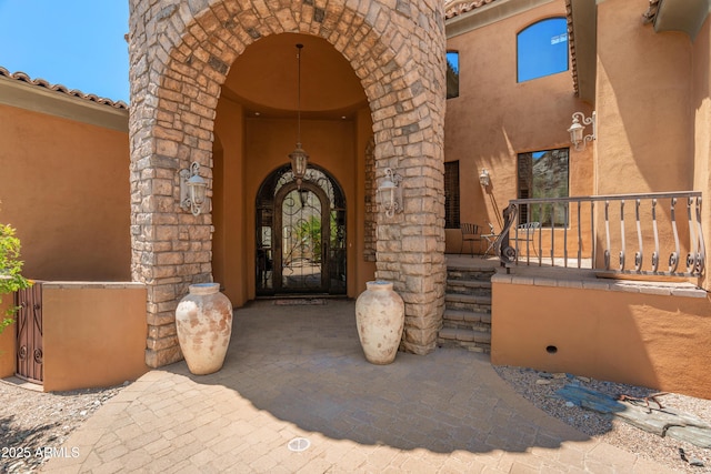 11550 E Paradise Ln, Scottsdale, AZ 85255 - entrance to property with covered porch and stucco siding