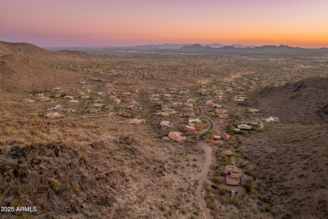 11550 E Paradise Ln, Scottsdale, AZ 85255 - aerial view at dusk of a mountain view and view of desert