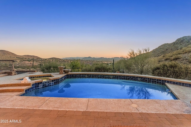 11550 E Paradise Ln, Scottsdale, AZ 85255 - view of pool featuring a mountain view and a pool with connected hot tub