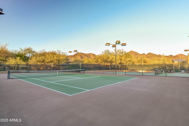 11550 E Paradise Ln, Scottsdale, AZ 85255 - view of tennis court featuring a mountain view and community basketball court