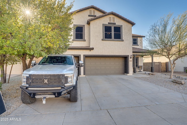 view of front of home with a garage