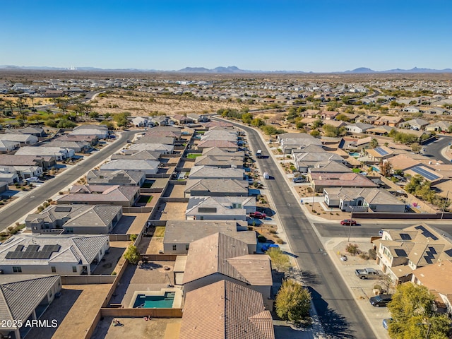 drone / aerial view with a mountain view