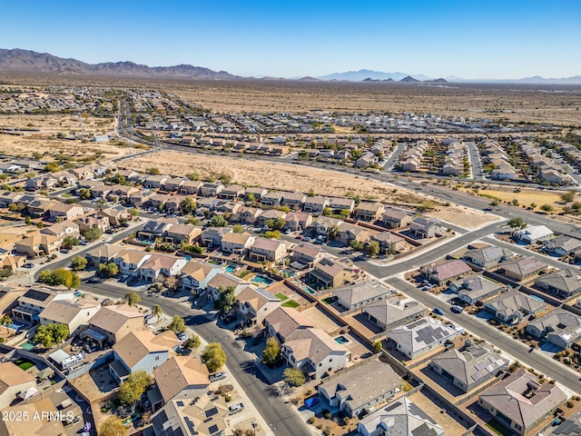 drone / aerial view with a mountain view