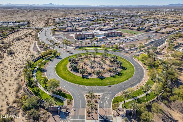 drone / aerial view with a mountain view