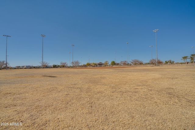 view of yard with a rural view