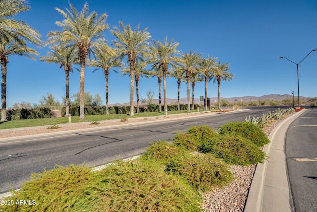 view of street with a mountain view