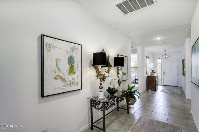 interior space with light tile patterned flooring