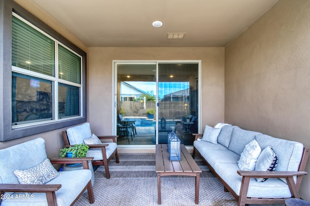 view of patio featuring outdoor lounge area