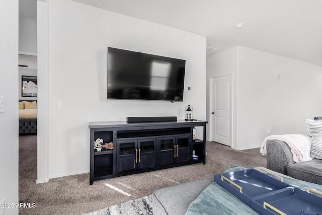 view of carpeted living area