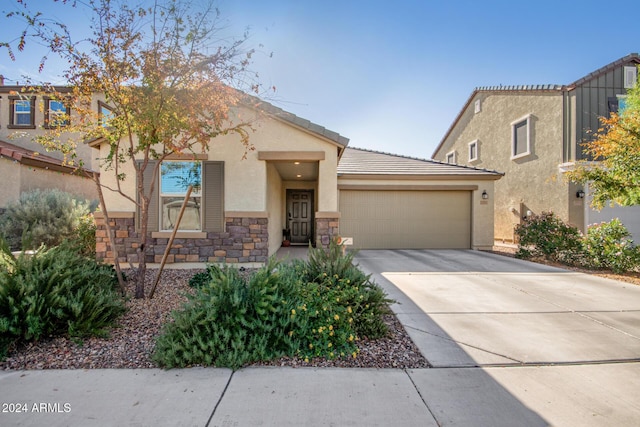 view of front of home featuring a garage