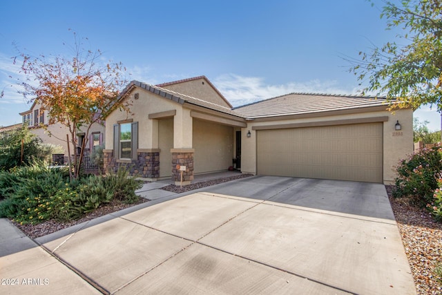 view of front of house with a garage