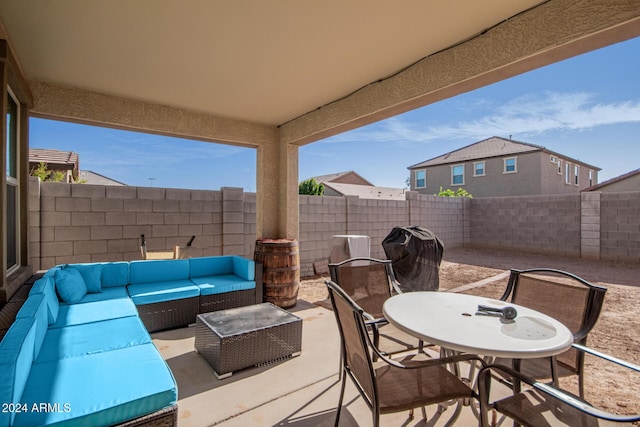 view of patio with an outdoor hangout area