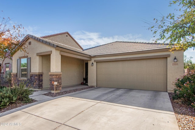 view of front of property featuring a garage