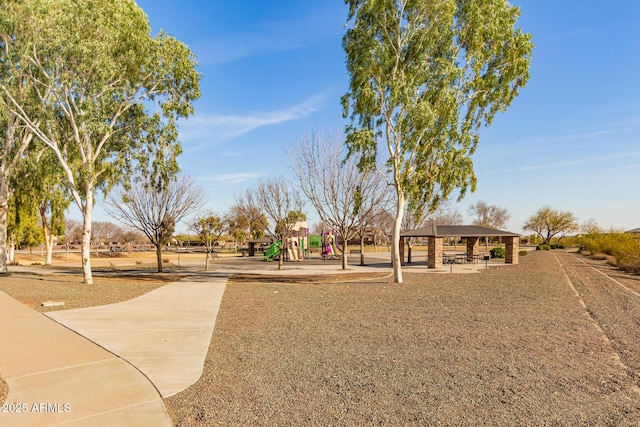 view of community with playground community and a gazebo