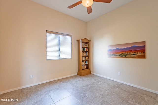 unfurnished room featuring ceiling fan