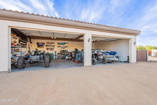 view of garage