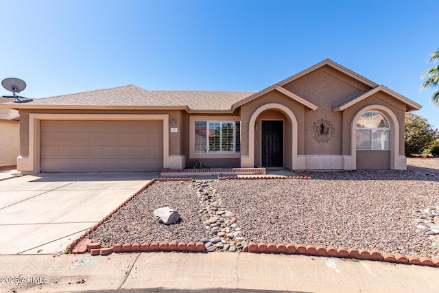 1501 E Colonial Dr, Chandler, AZ 85249 - ranch-style house with an attached garage, stucco siding, and driveway