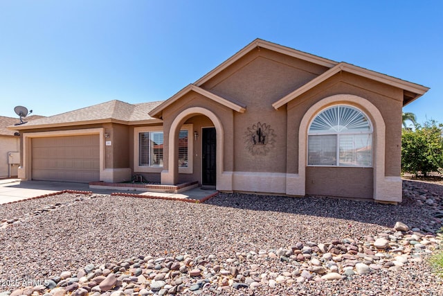 1501 E Colonial Dr, Chandler, AZ 85249 - view of front of house featuring a garage, concrete driveway, and stucco siding
