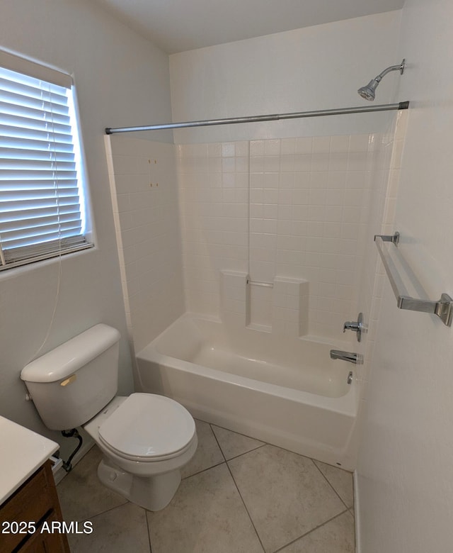 15446 W Jenan Dr, Surprise, AZ 85379 - full bath with toilet, vanity, tile patterned floors, and bathing tub / shower combination