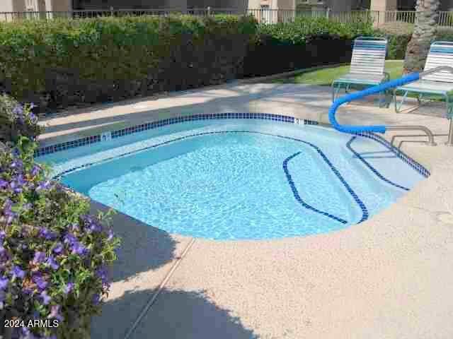 view of pool featuring a patio