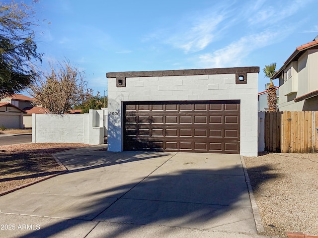 view of garage