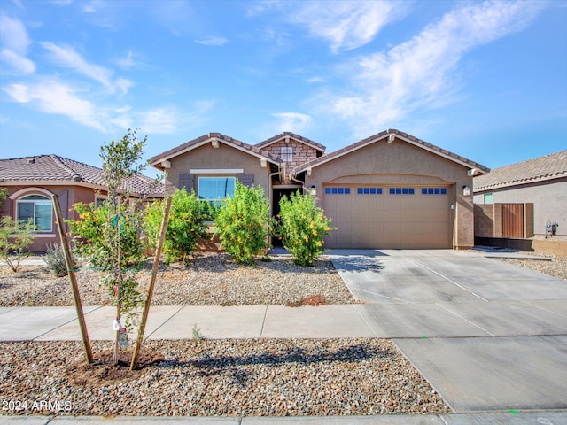 view of front of house with a garage