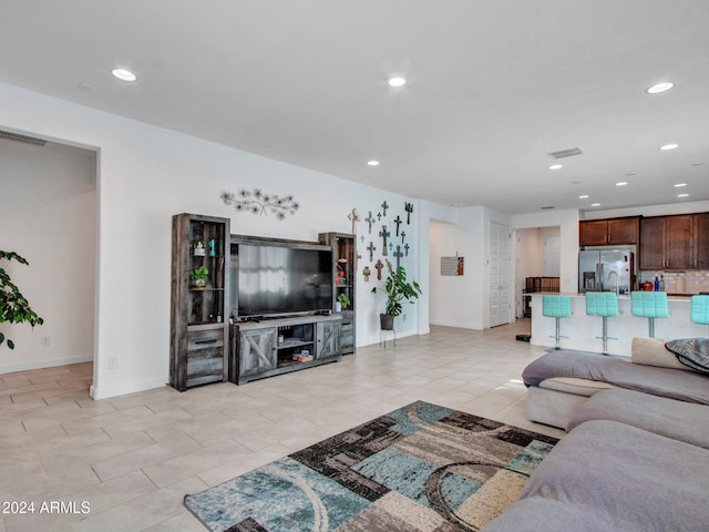 view of tiled living room