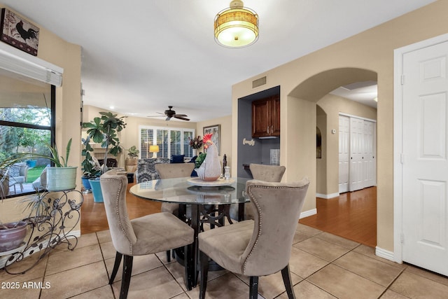 15011 N 45th Pl, Phoenix, AZ 85032 - tiled dining room with ceiling fan