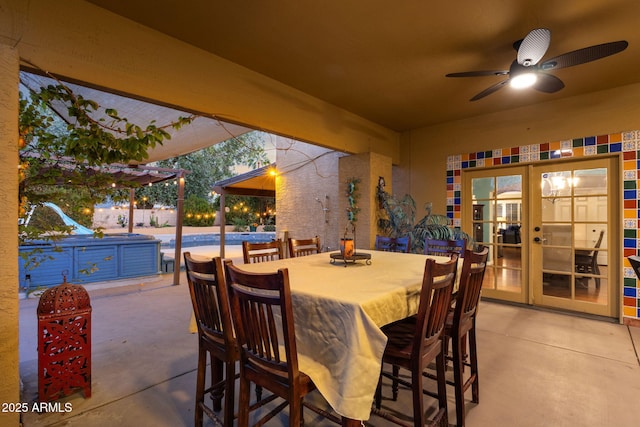 15011 N 45th Pl, Phoenix, AZ 85032 - view of patio / terrace with a swimming pool and ceiling fan