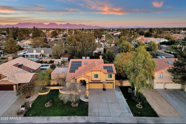 15011 N 45th Pl, Phoenix, AZ 85032 - aerial view at dusk with a mountain view