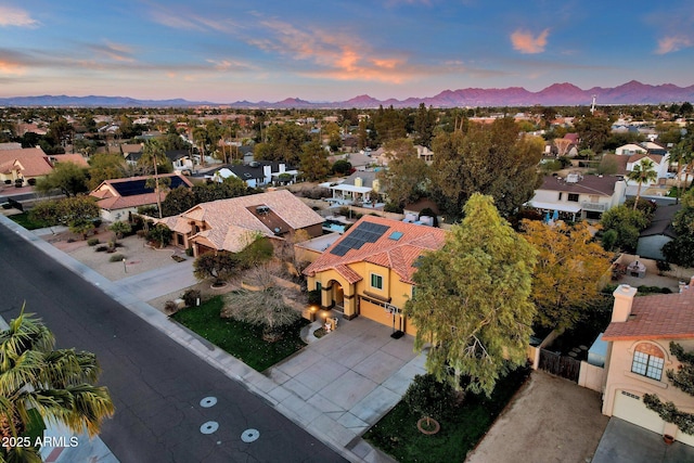 15011 N 45th Pl, Phoenix, AZ 85032 - aerial view at dusk with a mountain view