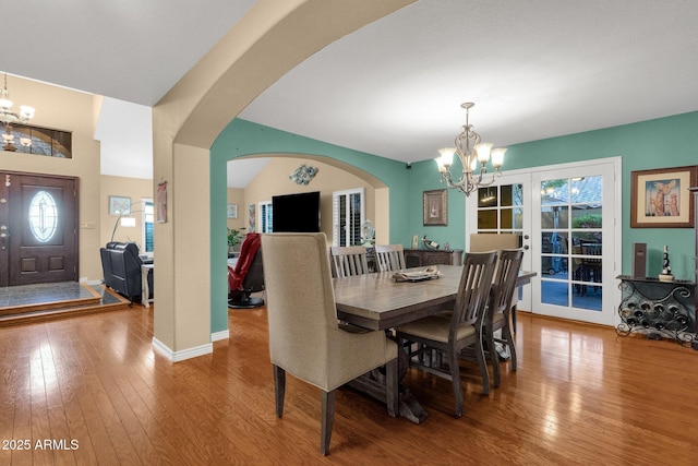 15011 N 45th Pl, Phoenix, AZ 85032 - dining room with wood-type flooring and a chandelier